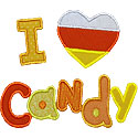 I Love Candy Applique Design