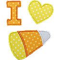 I Love Candy Corn Applique Design