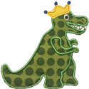 King Queen TRex Applique Design