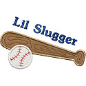 Lil Slugger Bat Ball Applique Design