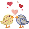 Love Birds Applique Design