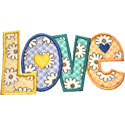 Love Lettering Hearts Applique Design