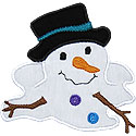 Melted Snowman Applique Design