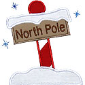 North Pole Sign Applique Design
