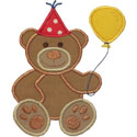 Party Teddy Bear Applique Design