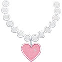 Pearl Heart Necklace Applique Design