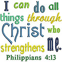 Philippians 4:13 Applique Design