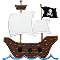 Pirate Ship Applique Design