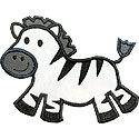 Playful Zebra Applique Design