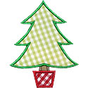 Potted Christmas Tree Applique Design