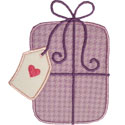 Present Heart Tag Applique Design