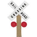 Railroad Crossing Post Applique Design