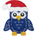 Santa Owl Applique Design