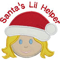 Santas Lil Helper Girl Applique Design