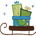 Sled Gifts Applique Design