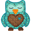 Sleeping Heart Owl Applique Design