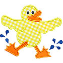 Splashing Duck Applique Design