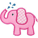 Splashing Elephant Applique Design