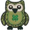 St. Patricks Day Owl Applique Design