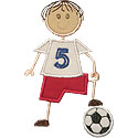 Stick Soccer Boy Applique Design