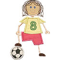 Stick Soccer Girl Applique Design