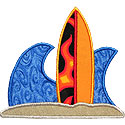 Surfboard Waves Applique Design