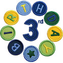 Third Birthday Circle Applique Design