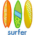 Three Surfboards Applique Design