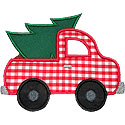 Truck Christmas Tree Applique Design