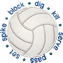 Volleyball Applique Design