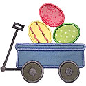 Wagon Easter Eggs Applique Design