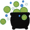 Witch Cauldron Applique Design