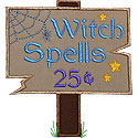 Witch Spells Applique Design