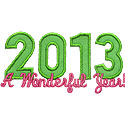 Wonderful Year 2013 Applique Design