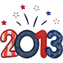 Year 2013 Fireworks Applique Design