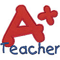 A Plus Teacher Applique Design