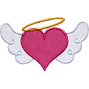 Angel Heart Applique Design