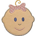 Baby Girl Head Applique Design