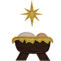 Baby Jesus Star Applique Design