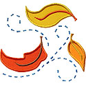 Blowing Leaves Applique Design