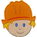 Boy Construction Head Applique Design