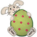 Bunny Holding Egg Applique Design