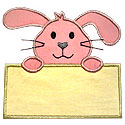 Bunny Note Applique Design