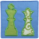 Chess King Queen Patch Applique Design