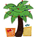 Christmas Palm Tree Applique Design