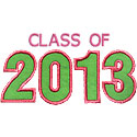 Varsity Class Of 2013 Applique Design