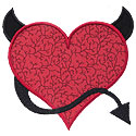 Devil Heart Applique Design