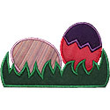 Easter Eggs Grass Applique Design