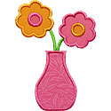 Flower Vase Applique Design