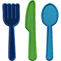 Fork Knife Spoon Applique Design